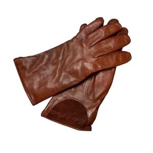 Gabriele Strehle Brown‎ Leather Dress Womens Size 7 Gloves